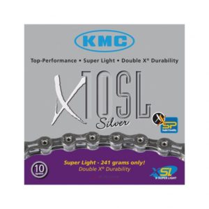 Cadena KMC X10SL plata 10 velocidades 114 eslabones